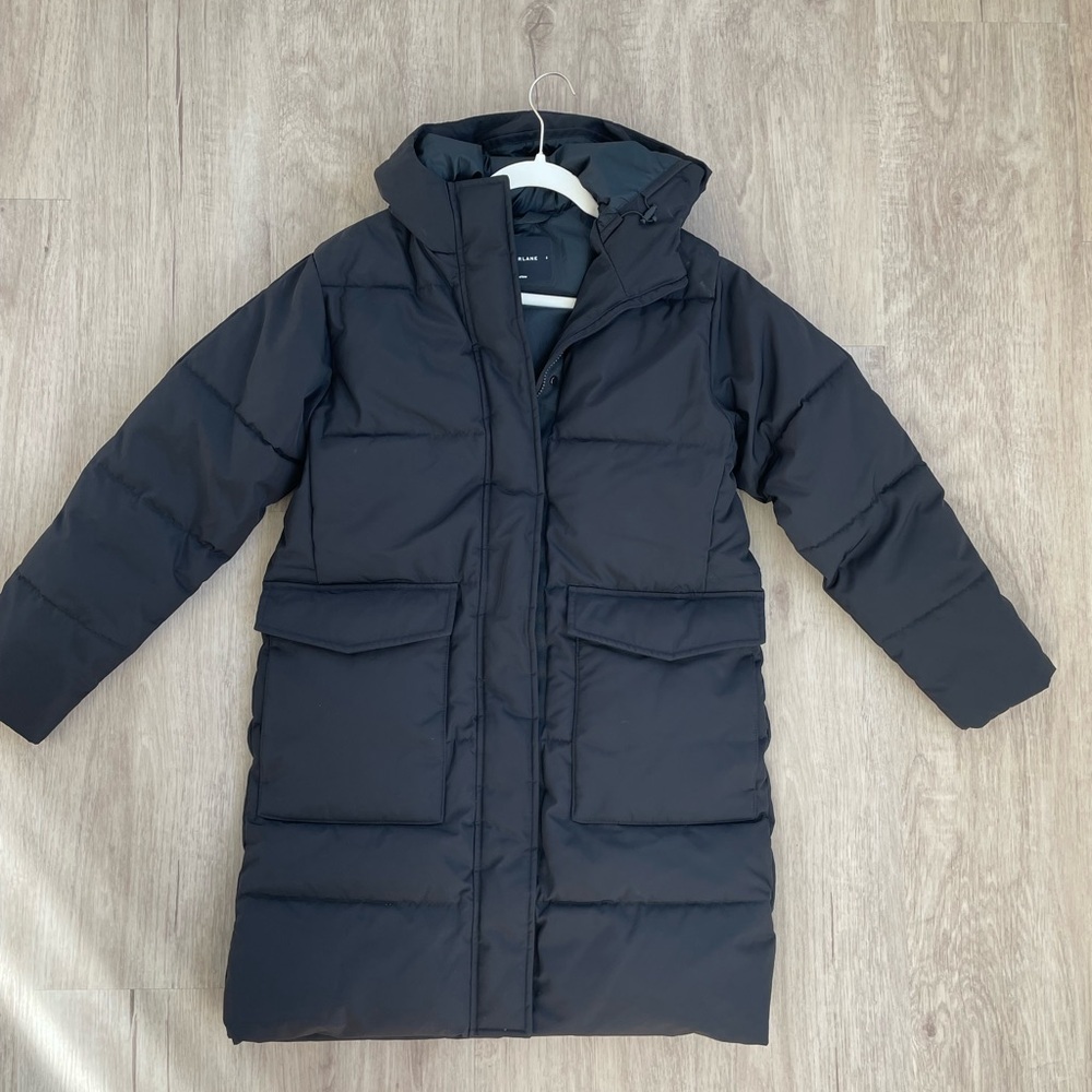 Everlane The ReNew Long Puffer Black Sz Small